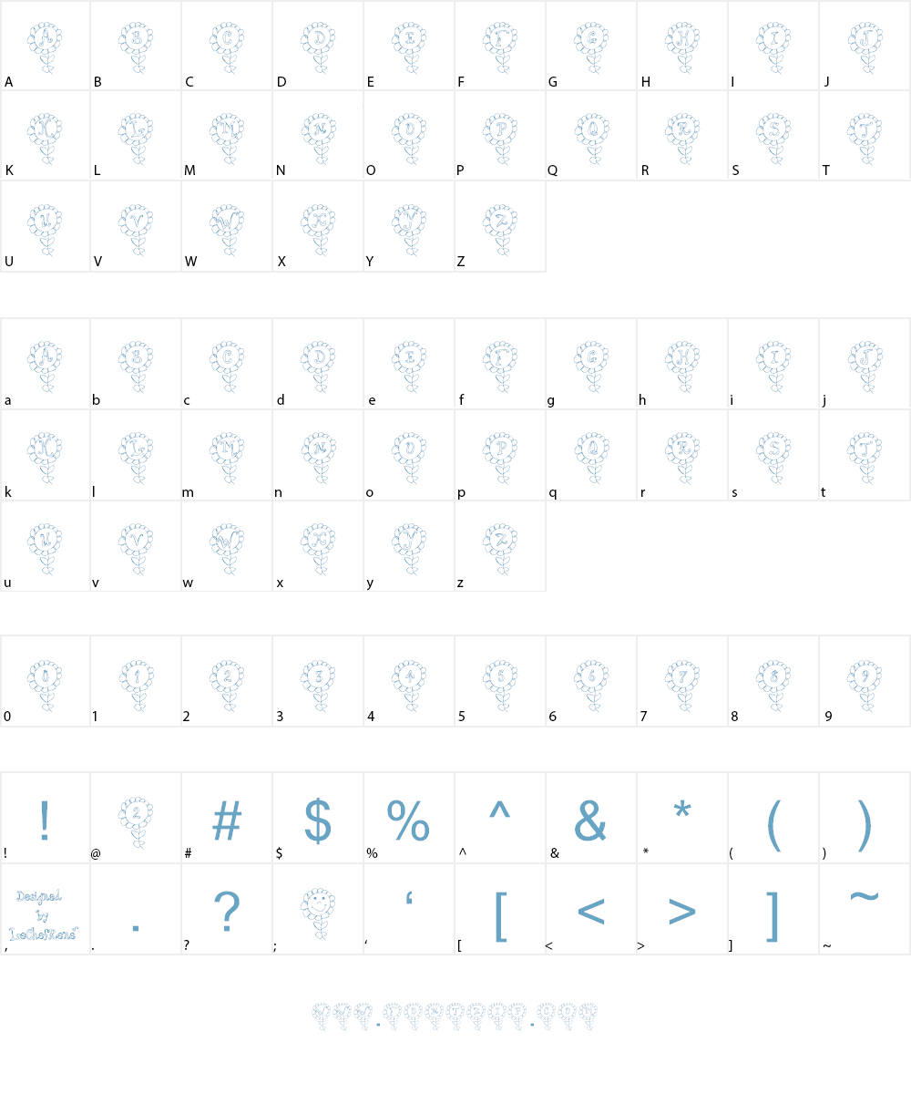 LCR Shelbys Flower Font Character
